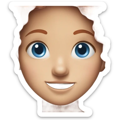 girl with red hair and freckles and blue eyes sticking out tongue  sticker
