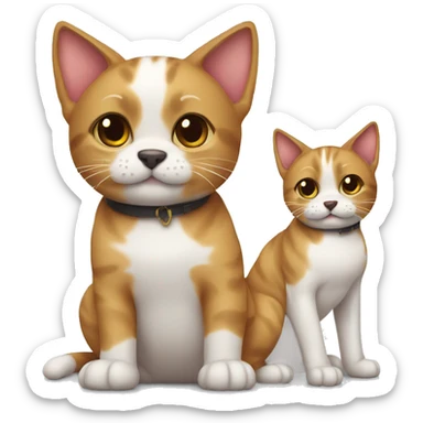 cat cat dog sticker