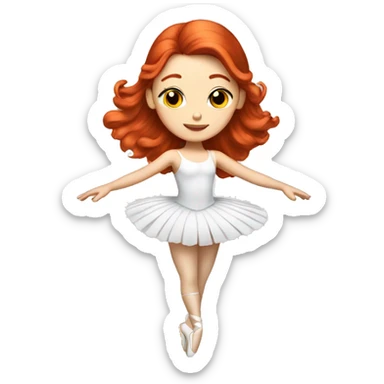 red haired white girl ballet dancer sticker