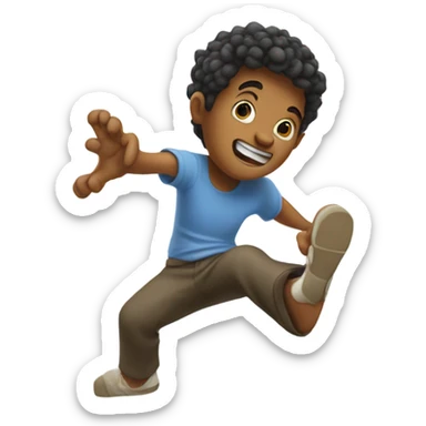 Emoji with feet kicking  sticker