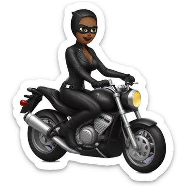 Catwoman on a motorcycle sticker