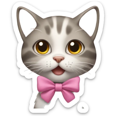 Cat with bows sticker