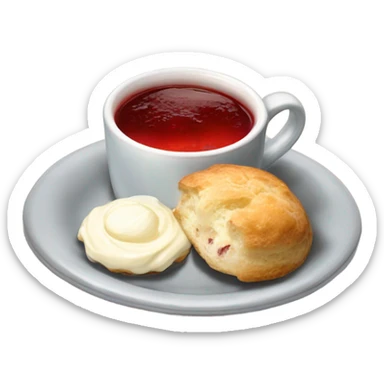 English tea with scone with cream and jam sticker