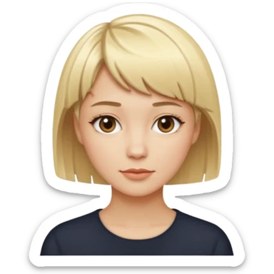 blondynka krótkie włosy z taką dłuższą grzywka sticker