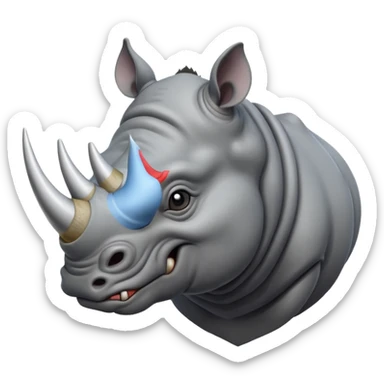 angry rhinoceros sticker