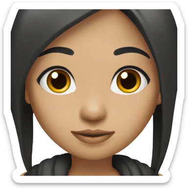 girl with long straight black hair with long long eyelashes with a bit of makeup and is mixed skin tone but a tiny bit darker sticker