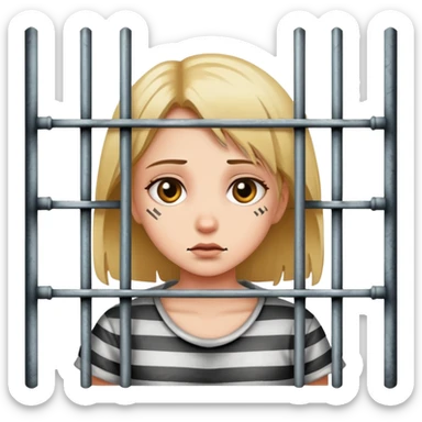 girl behind jail bars sticker
