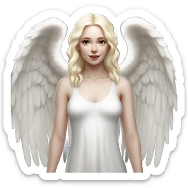 Hyper Realistic pale angel full body with halo sticker