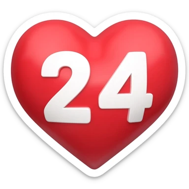 24 in heart sticker