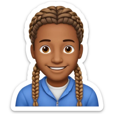 Brownskin man with braids  sticker