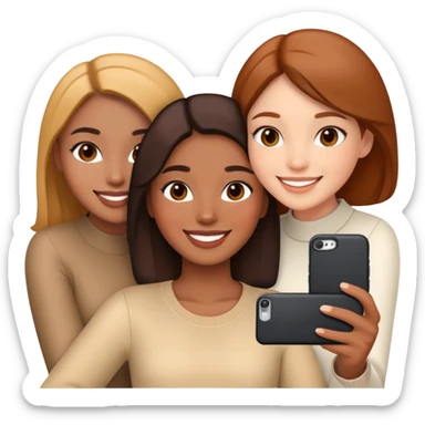 Selfie with two girls sticker