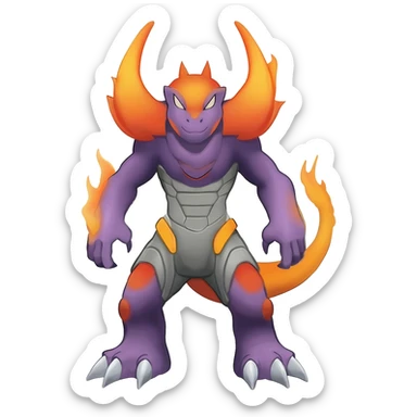 Garchomp-Veemon-Digimon-Latias-Peppercat-Pokémon-Flamedramon-fusion-animal-hybrid-creature, Full body  sticker