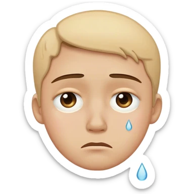 sad face wit tears sticker