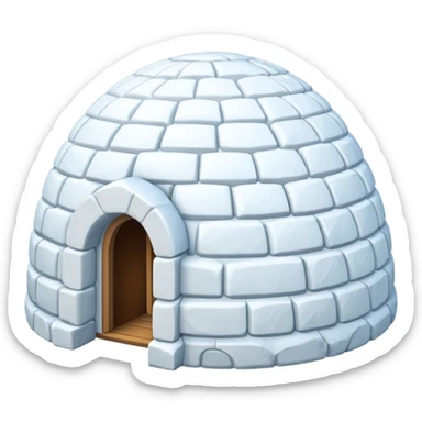 igloo with snow covered the top sticker