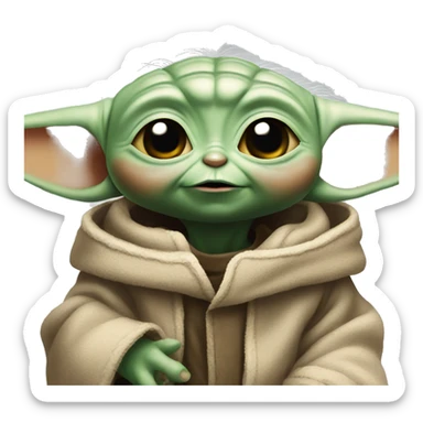 Baby Yoda is very surprised sticker