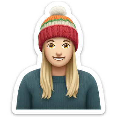 knitted winter hat sticker