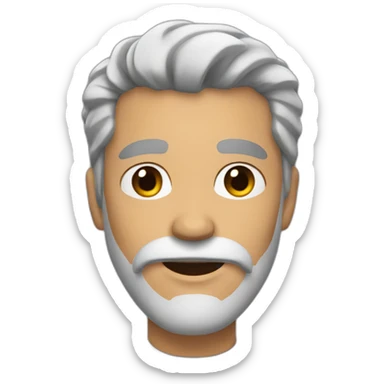 face with a beard, black hair with gray hair sticker
