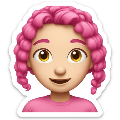 Cute pink emoji sticker