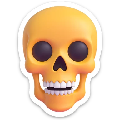 surprised skull emoji, expressive face sticker