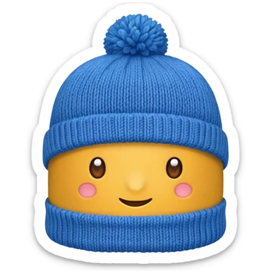 Blue winter hat sticker