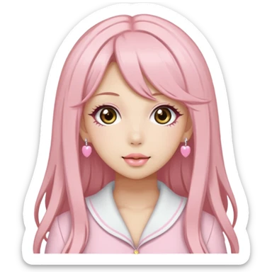 Light Pink Hime Gyaru Girl sticker
