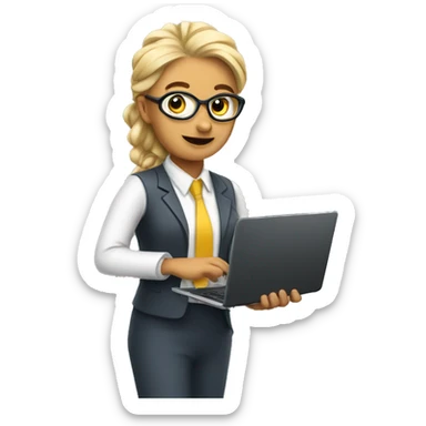 ket  teacher with a laptop and a phone sticker