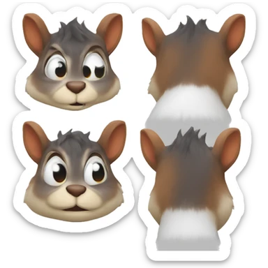 A squirrel woth devil's horns sticker
