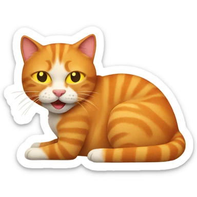 Drunk ginger cat sticker
