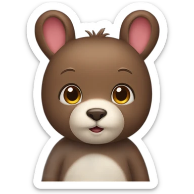 a bunny bear sticker