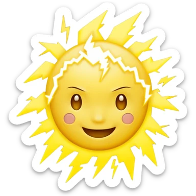 Smiley foudre orage sticker