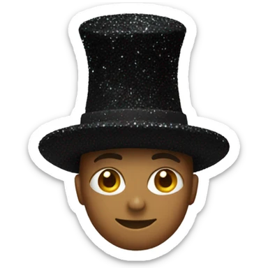Black glittery hat sticker
