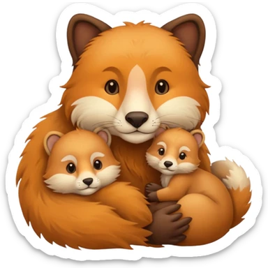 Mommy and baby animals sticker