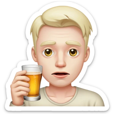 realistic portrait of a male drunk sticker