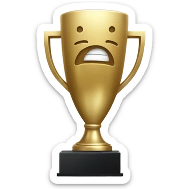 A trophy with a w form sticker