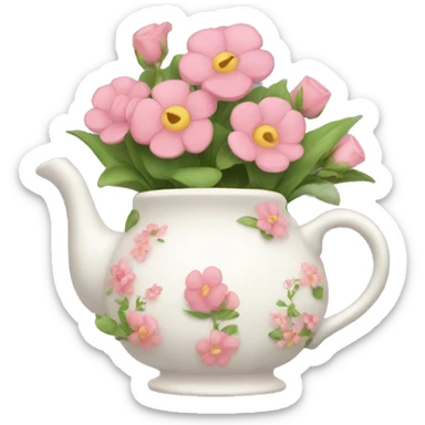 Teaport with flowers  sticker