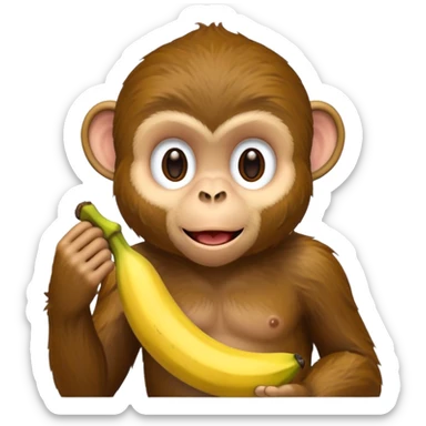 retarded looking monkey sucking a banana sticker