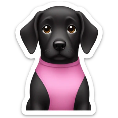 Pink top with black dog sticker