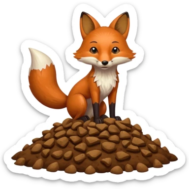 A fox makes a move on a poop  sticker