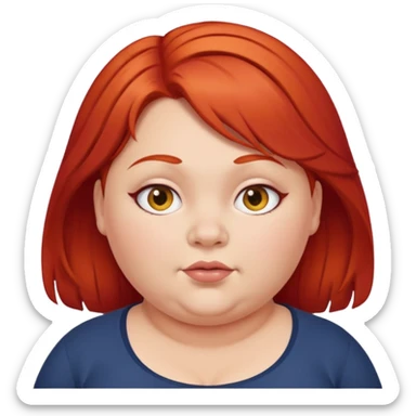 Fat girl with red hair sticker