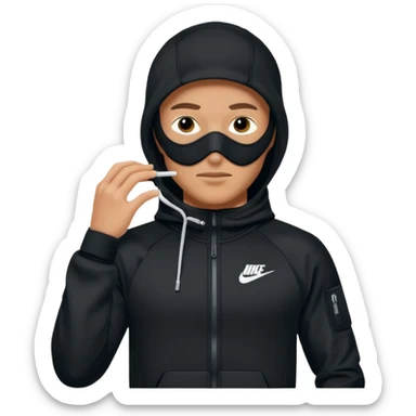 White person wearing a Nike Tex with hood and ski mask co all black and https://encrypted-tbn0.gstatic.com/images?q=tbn:ANd9GcTQEV3H5Fpq8Dp-ki2RTwgbdHqMsKZzDtarA9ywqiFzKVKjxdLc5Fq9yDOax7-XC4trueI2pFuItpqM_TVrGODdDG5la_rbm9lB8utSLKXm&s=10 sticker
