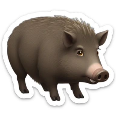 Fatty small round wild boar sticker