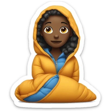 Black girl in sleeping bag full body sticker