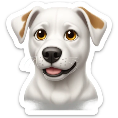 Perro blanco con manchas marrones sticker