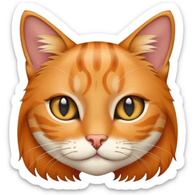 Black shoulder length hair with ginger mixed cat sticker