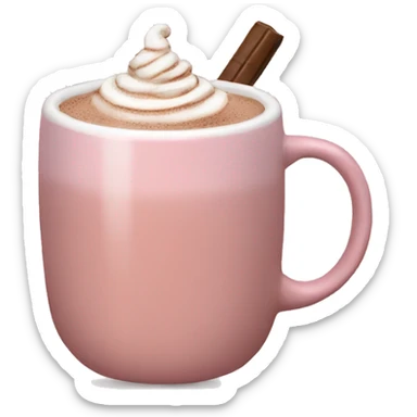 Light pink mug of hot chocolate  sticker
