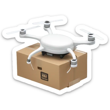 Delivery drone with a delivery box logo Nova Poshta sticker