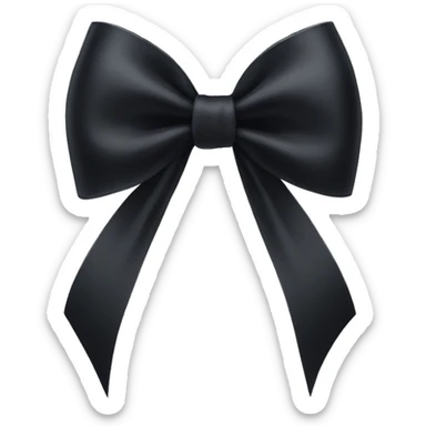Silk black bow sticker