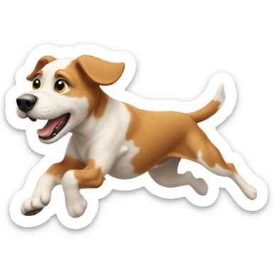 Dog running like human sticker
