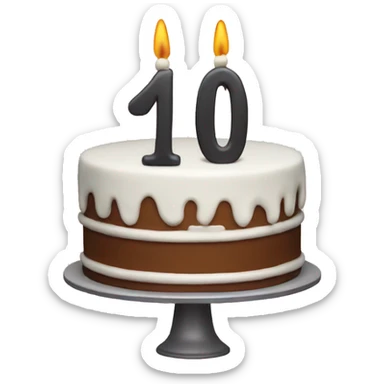 10th anniversay cake sticker