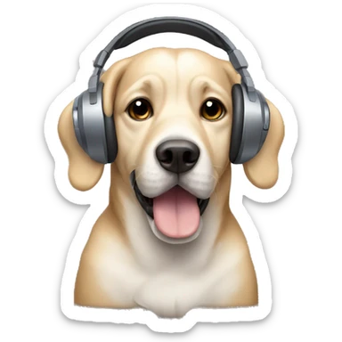 Dog in headphones sticker